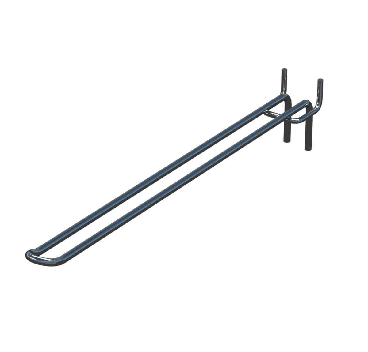 Крючок двойной для перфорации L-300 мм, d-5, Шаг 50 Порошковая краска Хром