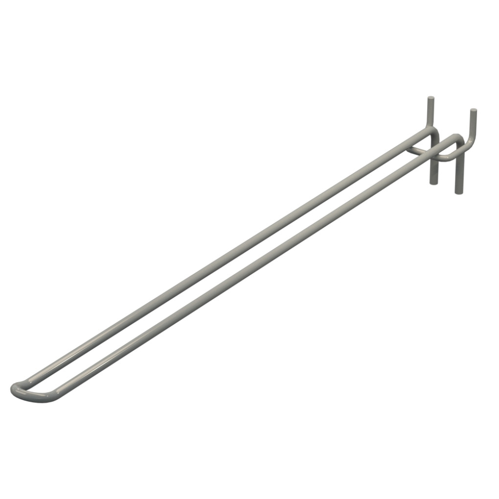 Гачок подвійний для перфорації L-400 мм, d-5, Крок 35 Сірий RAL9006