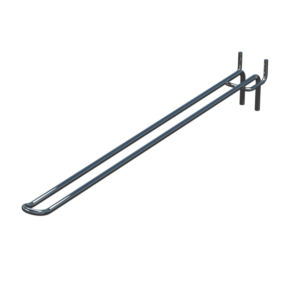 Крючок двойной для перфорации L-350 мм, d-5, Шаг 40 Порошковая краска Хром