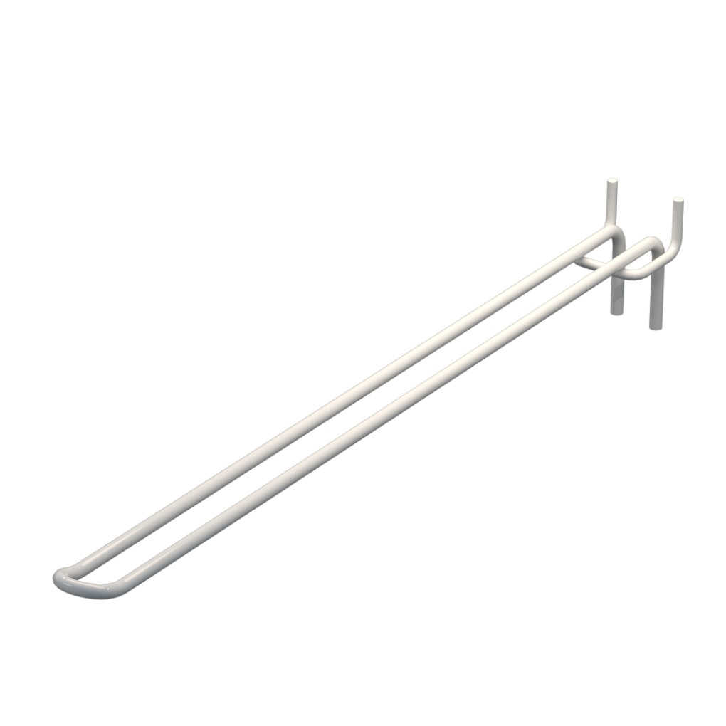 Крючок двойной для перфорации L-350 мм, d-5, Шаг 40 Белый RAL9003