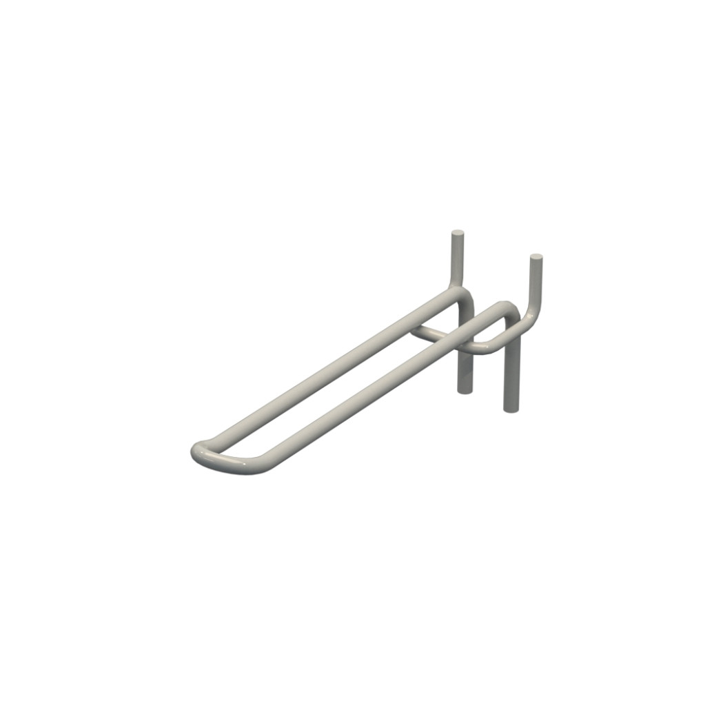 Крючок двойной для перфорации L-150 мм, d-5, Шаг 45 Светло серый RAL7035