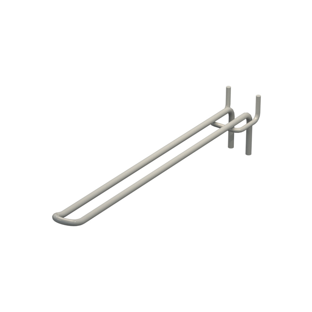 Гачок подвійний для перфорації L-250 мм, d-5, Крок 45 Світло сірий RAL7035