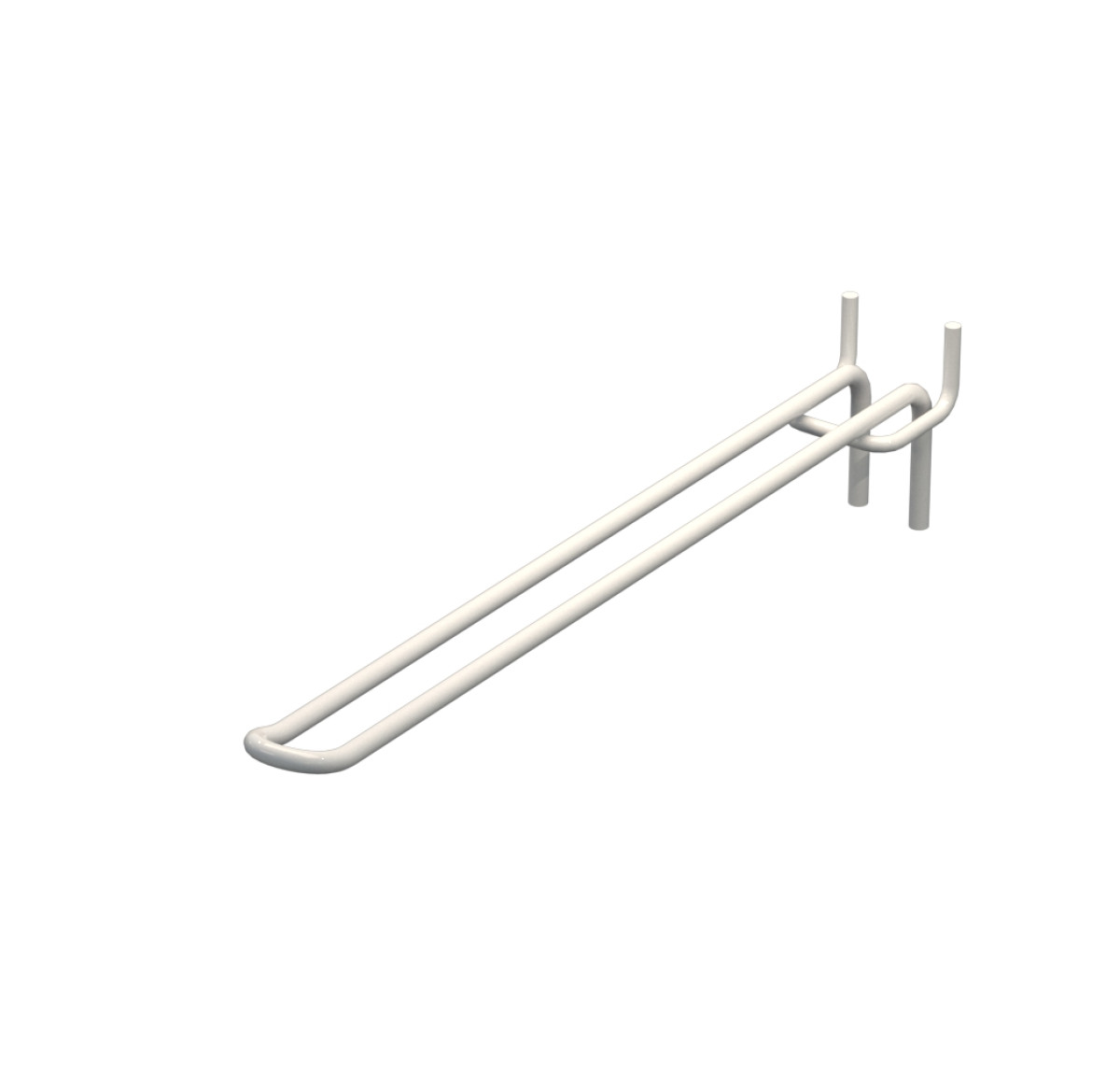Крючок двойной для перфорации L-250 мм, d-5, Шаг 50 Белый RAL9003