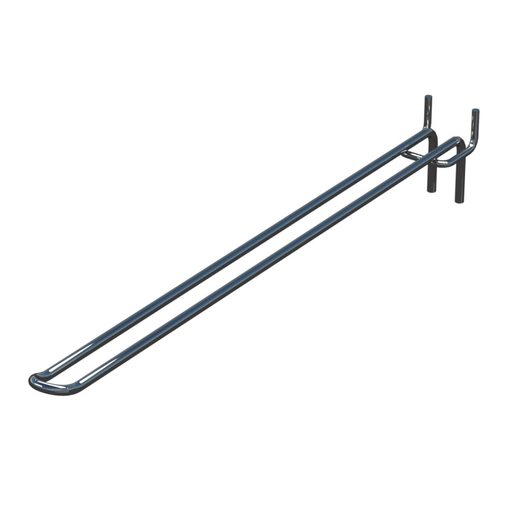 Крючок двойной для перфорации L-350 мм, d-5, Шаг 50 Порошковая краска Хром