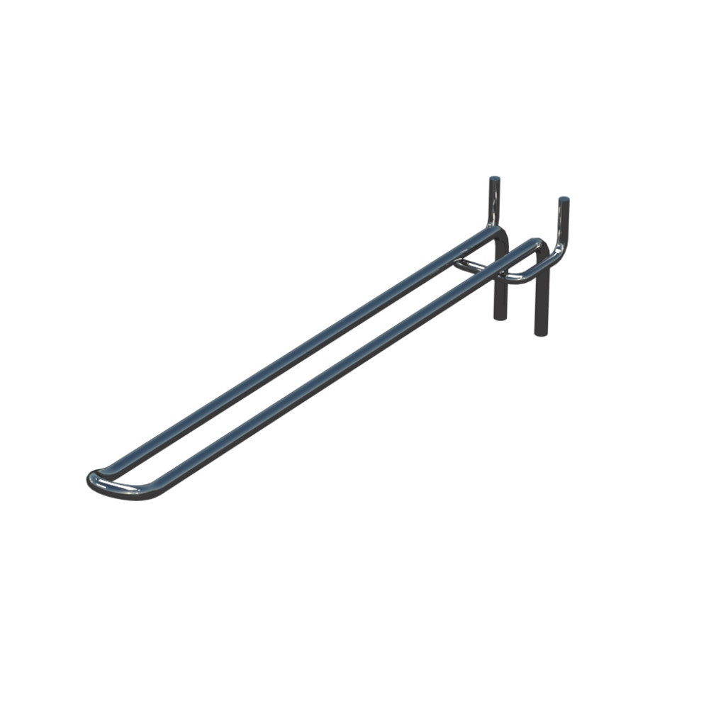 Крючок двойной для перфорации L-250 мм, d-5, Шаг 50 Порошковая краска Хром