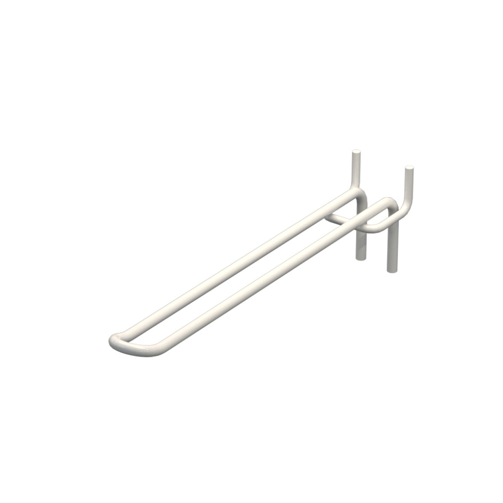 Крючок двойной для перфорации L-200 мм, d-5, Шаг 30 Белый RAL9003