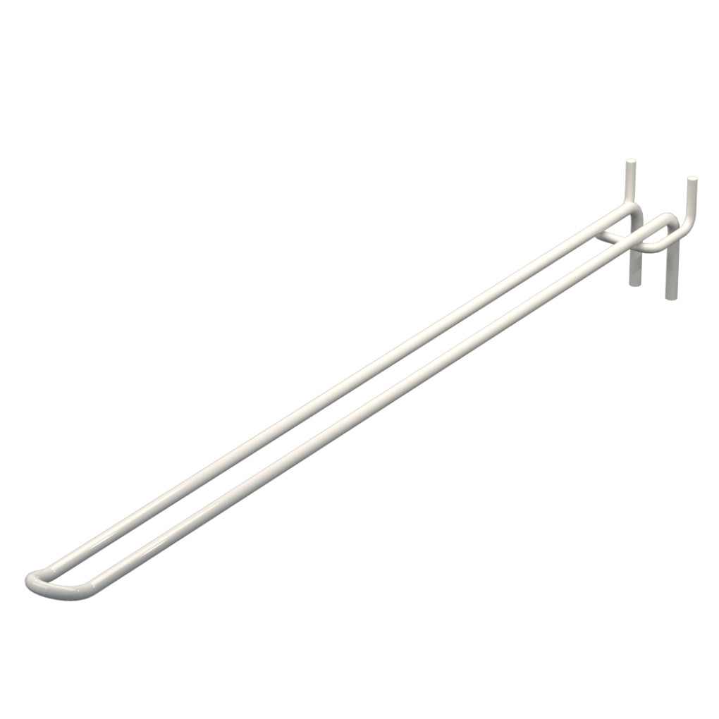 Крючок двойной для перфорации L-400 мм, d-5, Шаг 35 Белый RAL9003