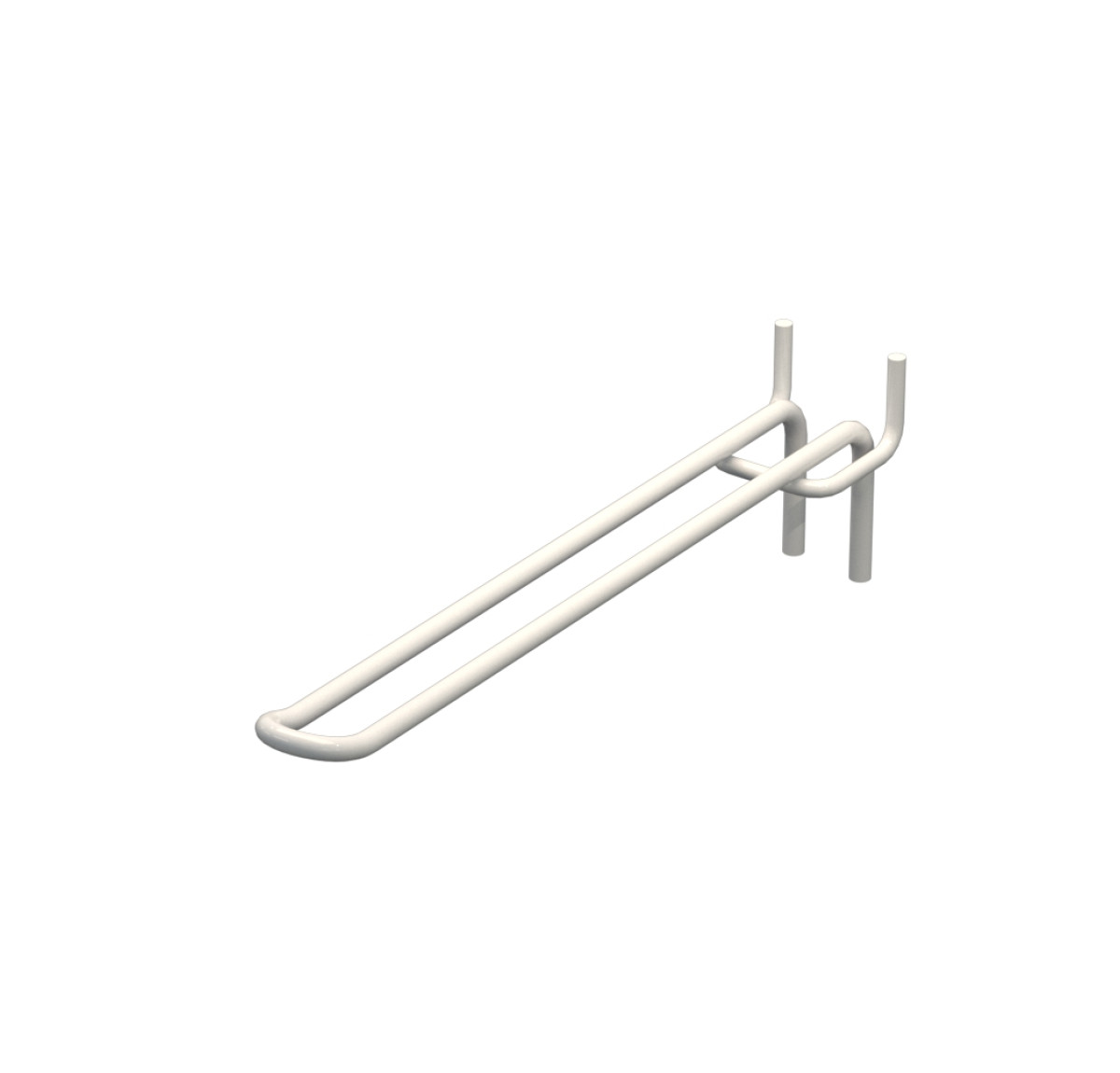 Крючок двойной для перфорации L-200 мм, d-5, Шаг 40 Белый RAL9003