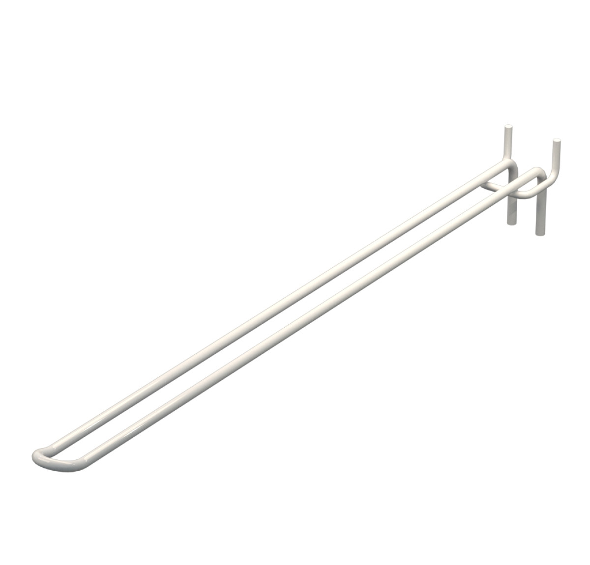 Крючок двойной для перфорации L-400 мм, d-5, Шаг 40 Белый RAL9003