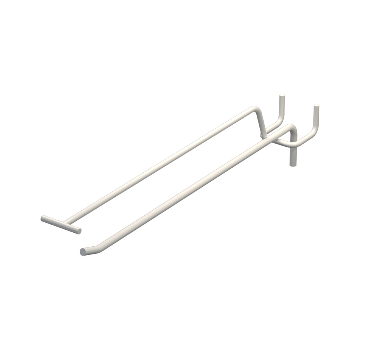 Крючок одинарный с ценникодержателем L-250 мм D-5 мм Белый