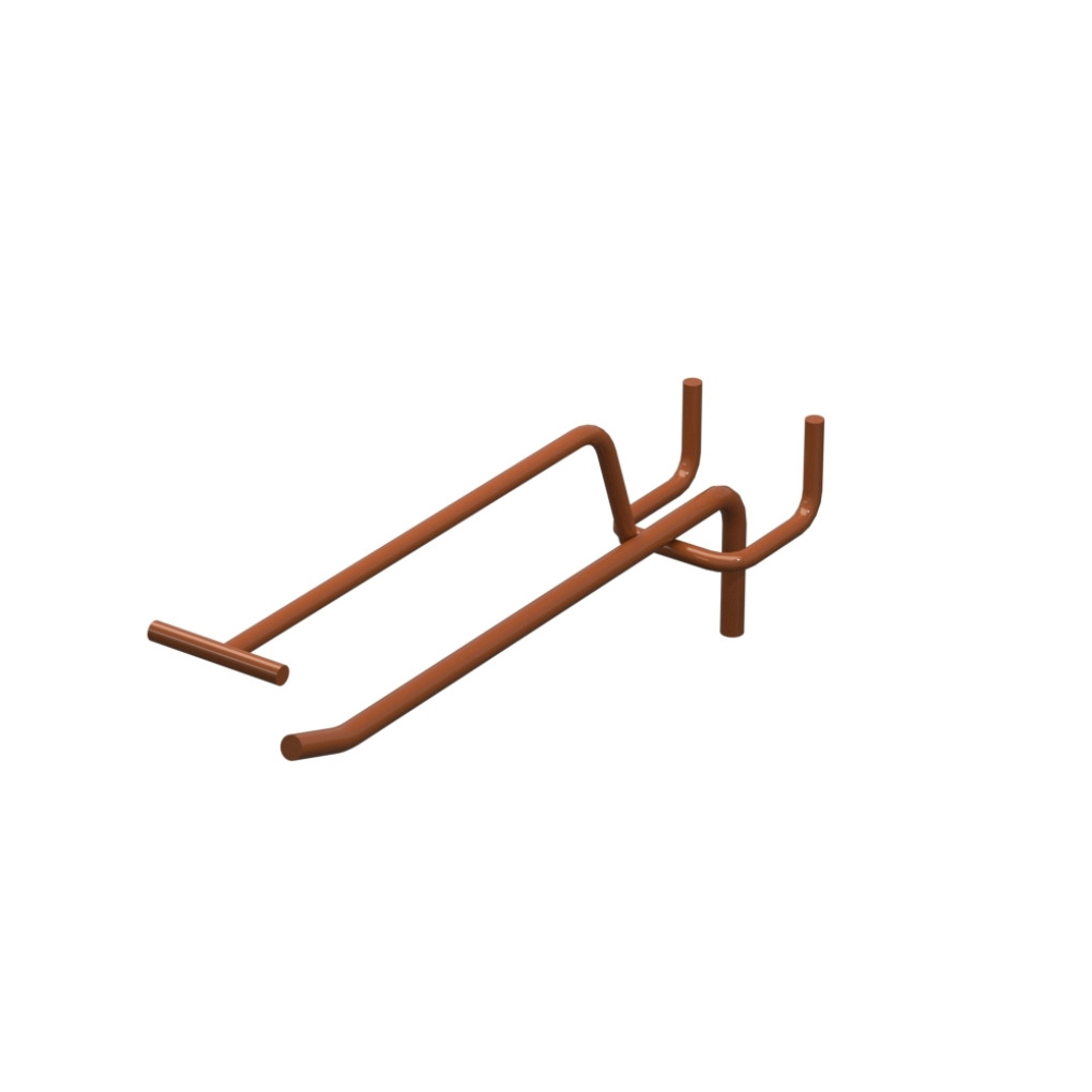 Крючок одинарный с ценникодержателем L-150 мм D-5 мм Коричневый