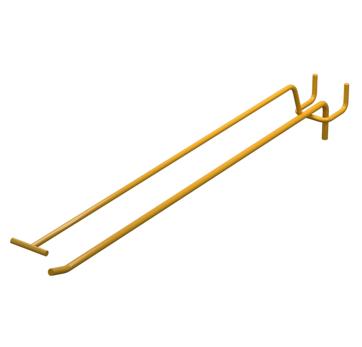 Крючок одинарный с ценникодержателем L-350 мм D-5 мм Желтый