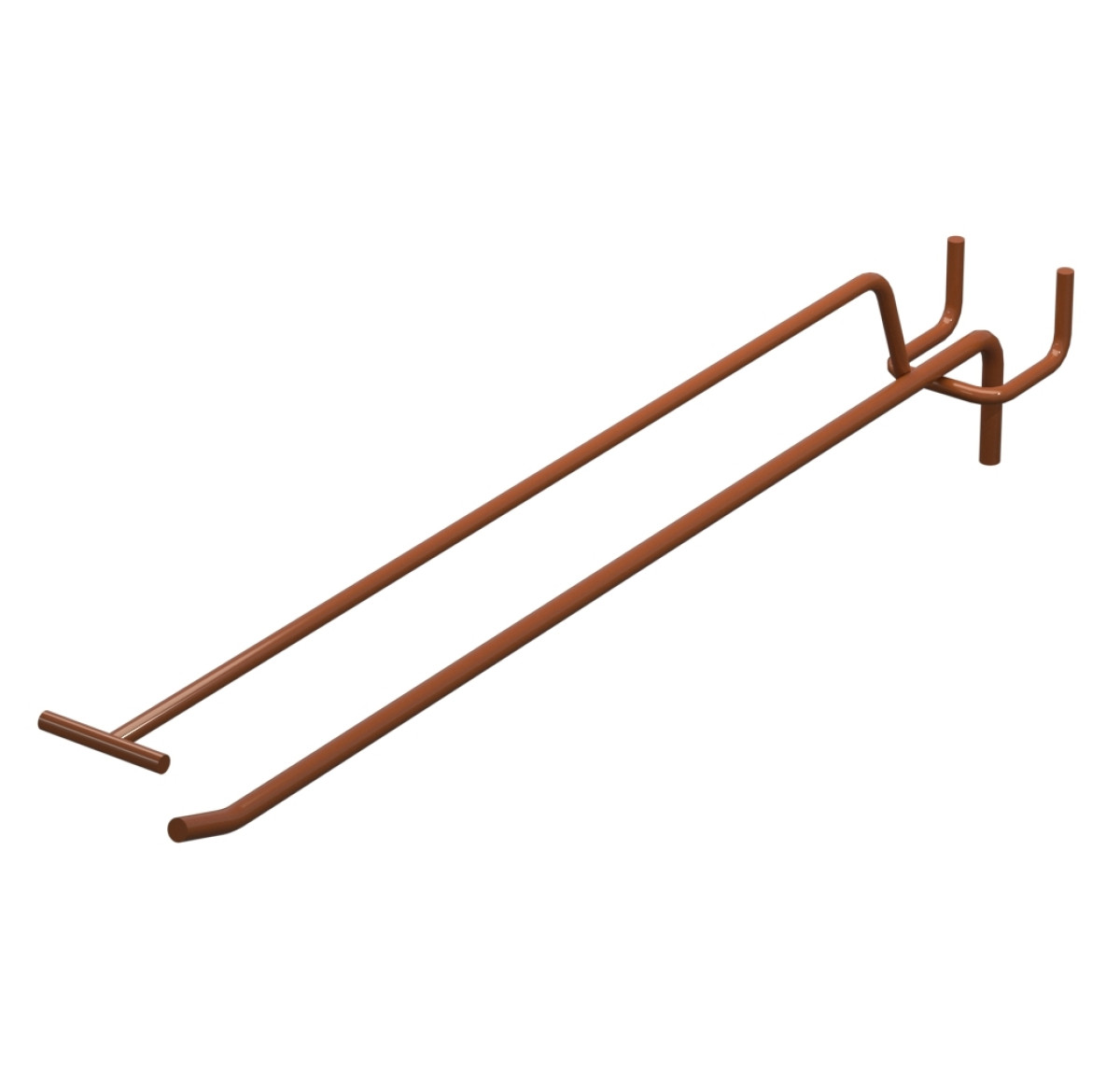Крючок одинарный с ценникодержателем L-300 мм D-5 мм Коричневый