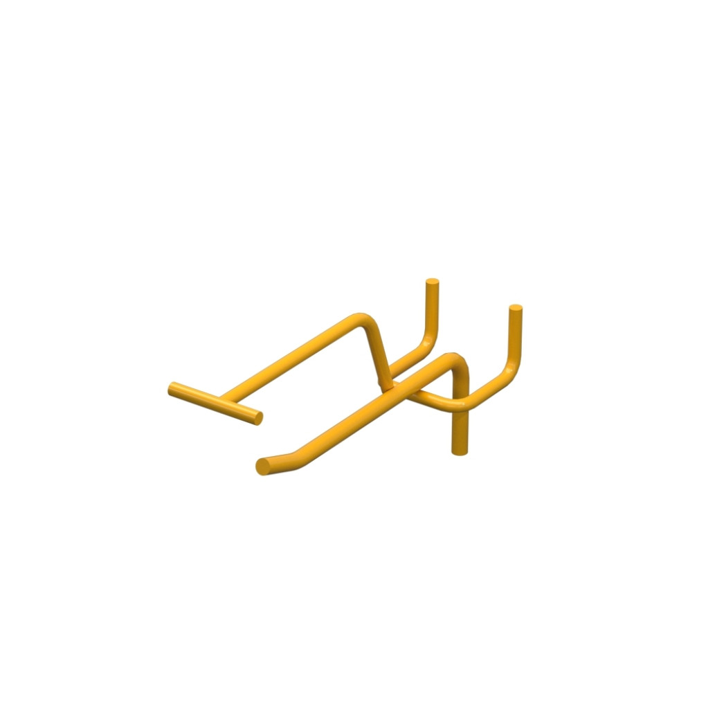 Крючок одинарный с ценникодержателем для перфорации L-100 мм, d-5, Шаг 50 Желтый RAL1023