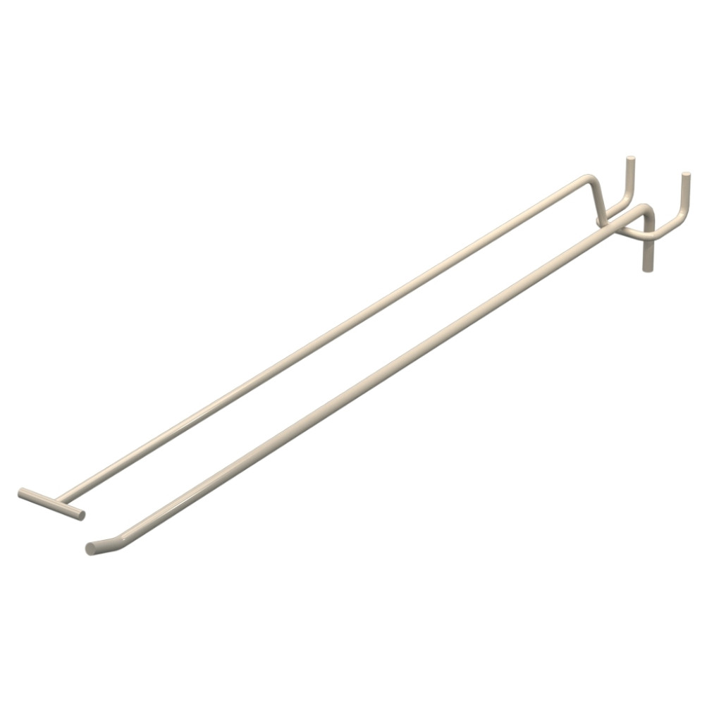 Крючок одинарный с ценникодержателем L-400 мм D-5 мм Бежевый