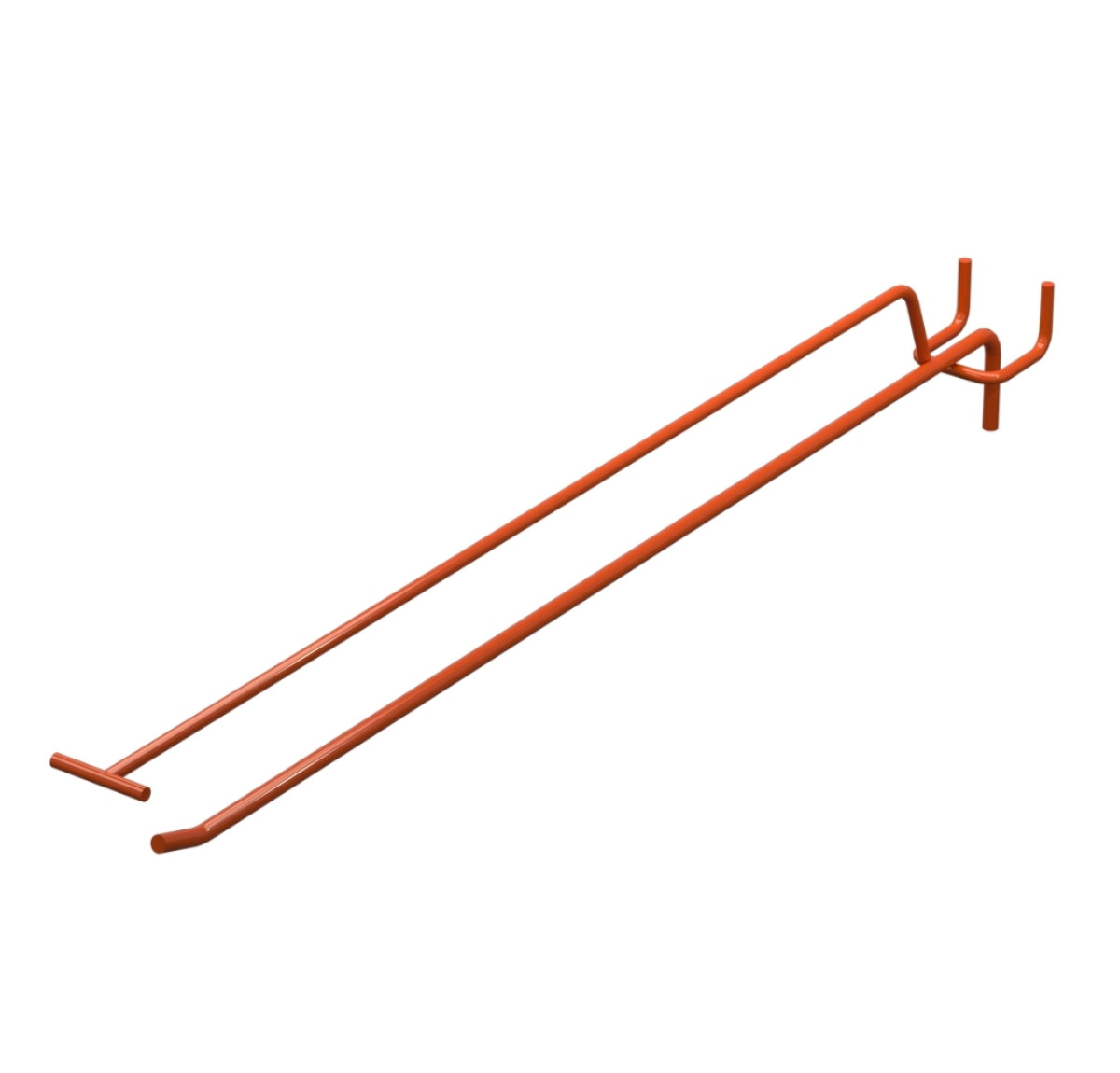 Крючок одинарный с ценникодержателем L-400 мм D-5 мм Оранжевый