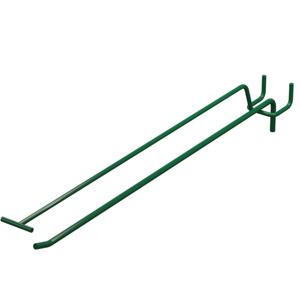 Крючок одинарный с ценникодержателем L-350 мм D-5 мм Зеленый