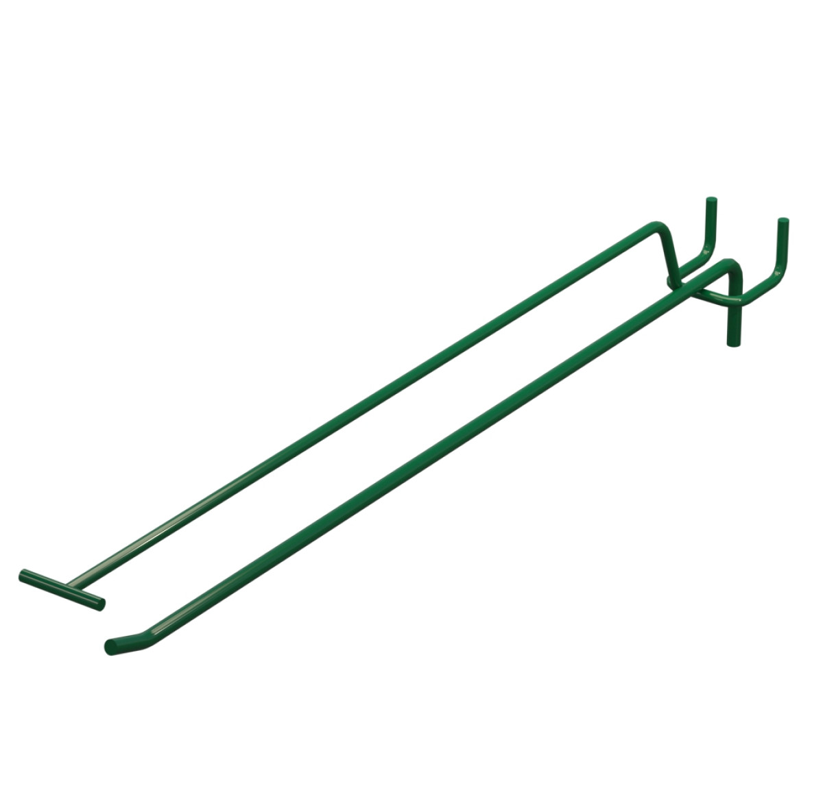 Крючок одинарный с ценникодержателем L-350 мм D-5 мм Зеленый