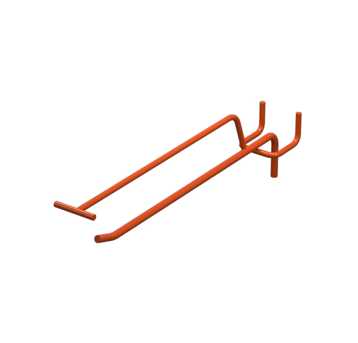 Крючок одинарный с ценникодержателем L-200 мм D-5 мм Оранжевый