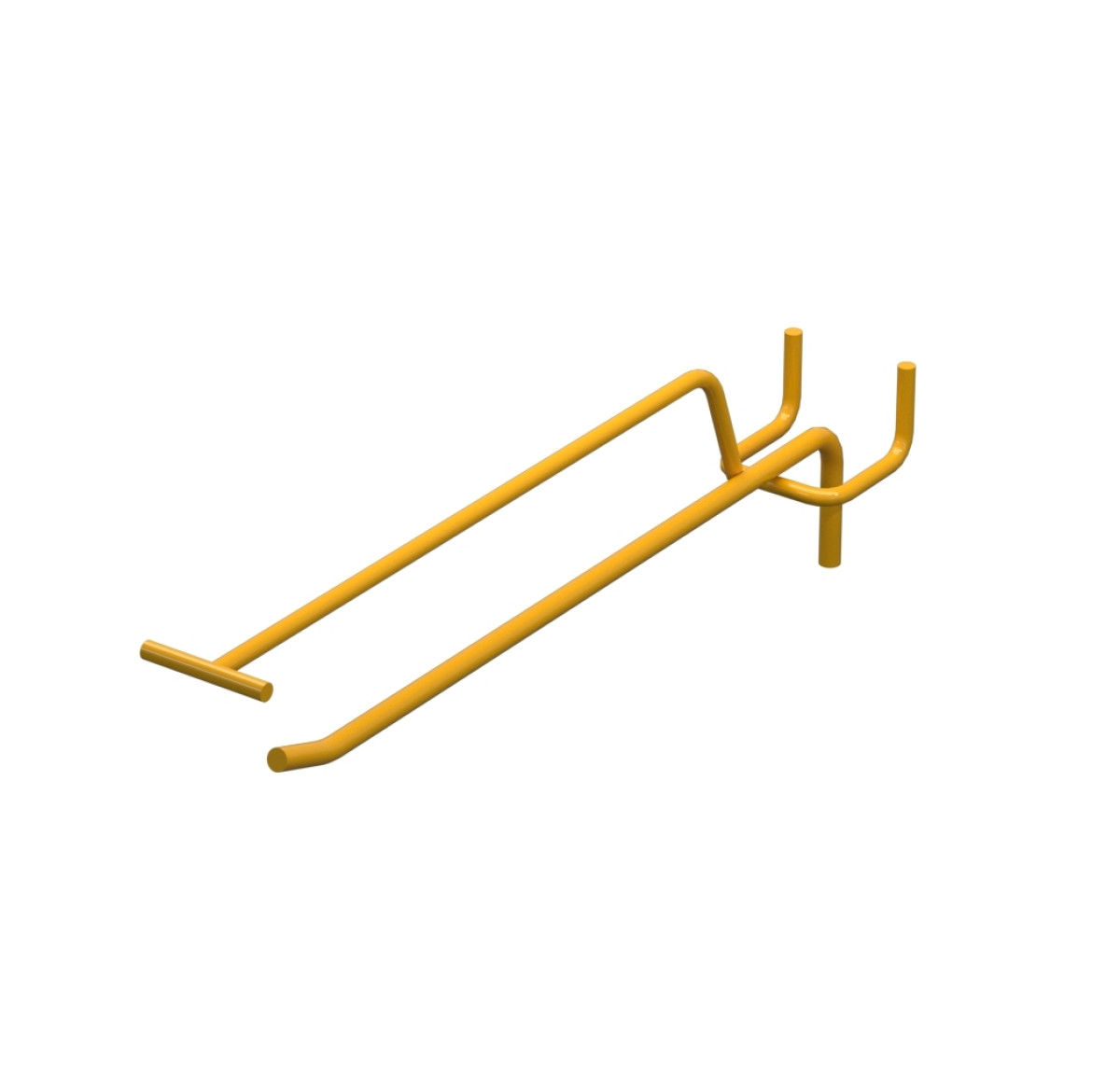 Крючок одинарный с ценникодержателем L-200 мм D-5 мм Желтый