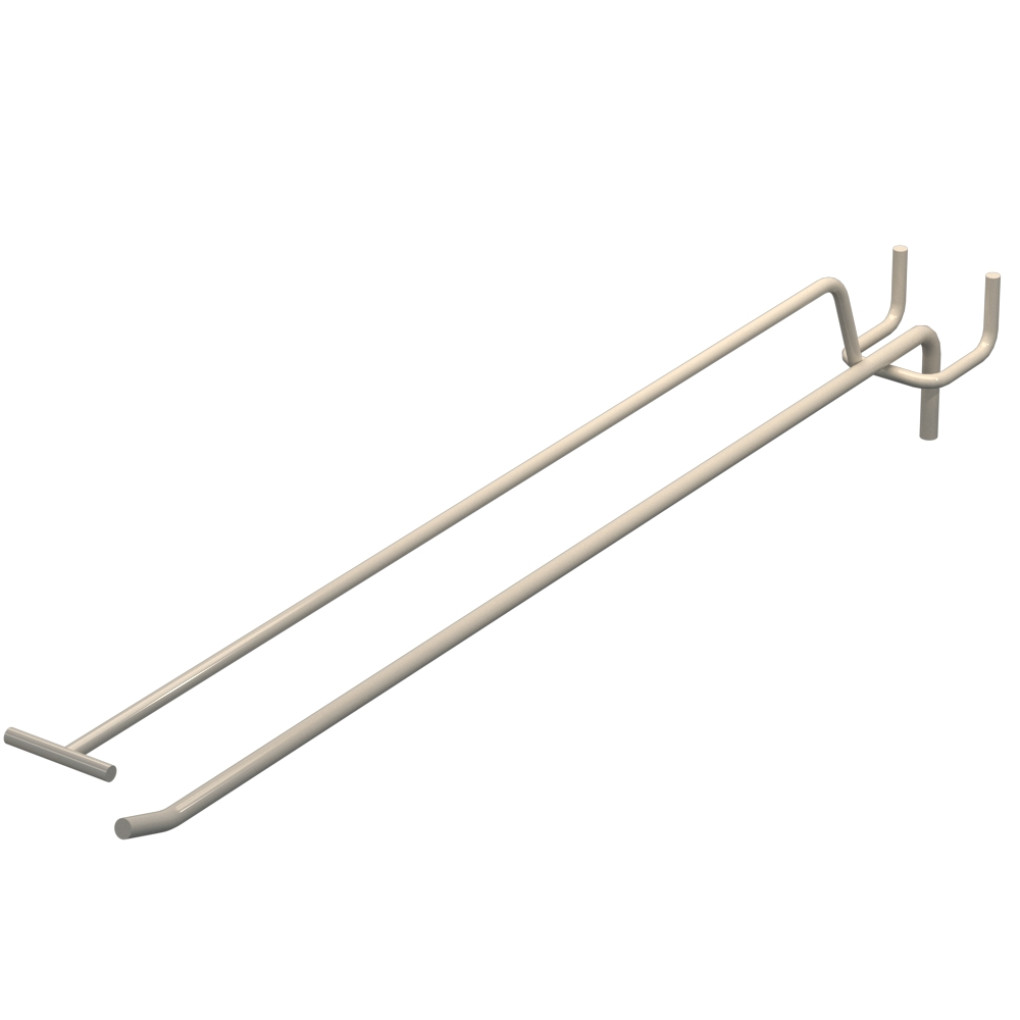 Крючок одинарный с ценникодержателем L-350 мм D-5 мм Бежевый