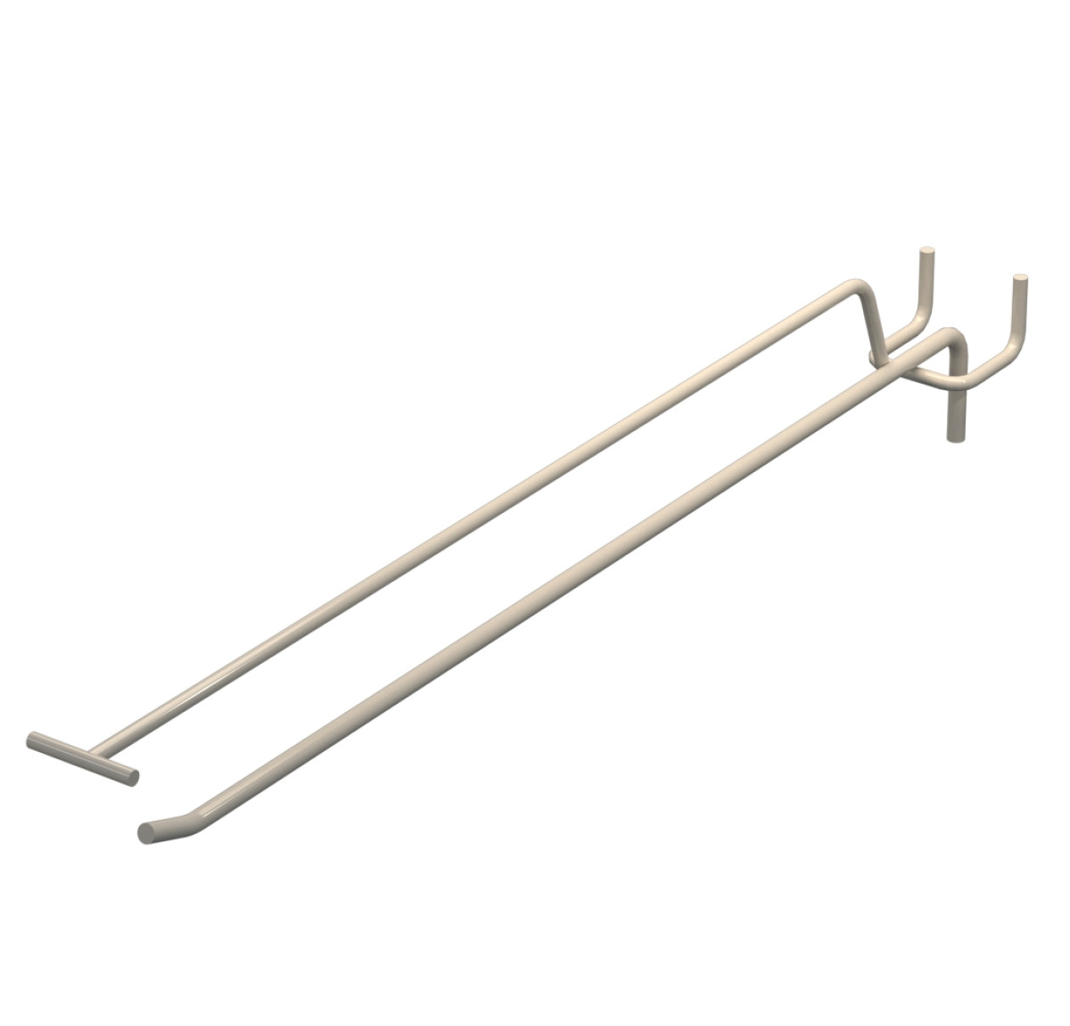 Крючок одинарный с ценникодержателем L-350 мм D-5 мм Бежевый