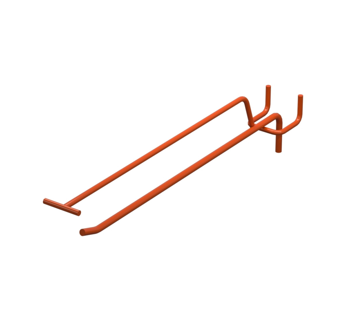 Крючок одинарный с ценникодержателем L-250 мм D-5 мм Оранжевый
