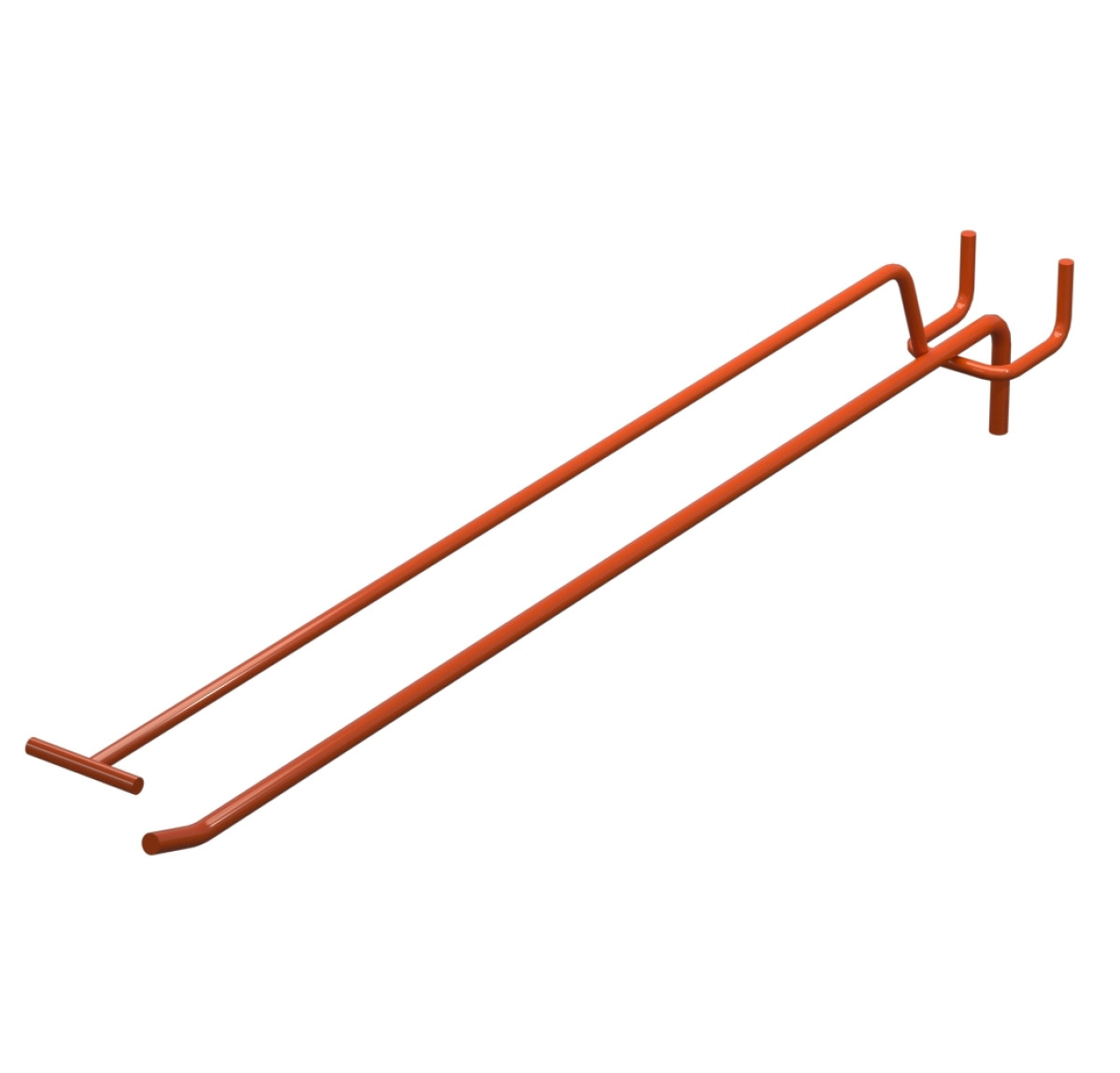 Крючок одинарный с ценникодержателем L-350 мм D-5 мм Оранжевый