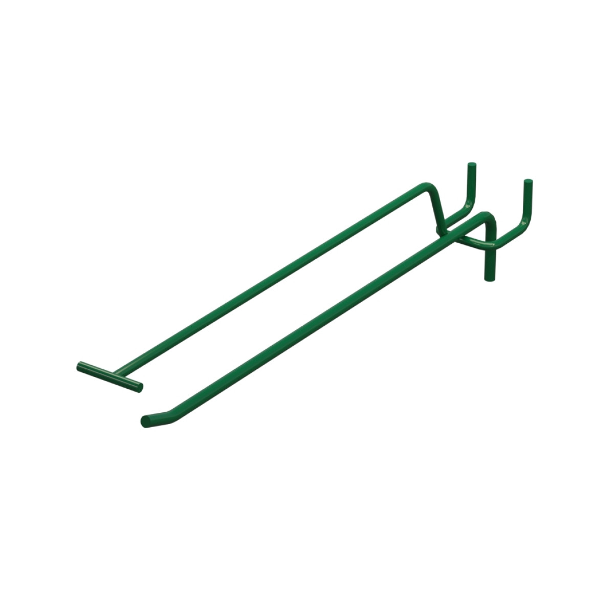Крючок одинарный с ценникодержателем L-250 мм D-5 мм Зеленый