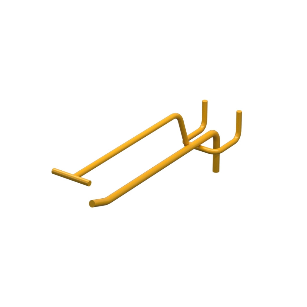 Крючок одинарный с ценникодержателем L-150 мм D-5 мм Желтый