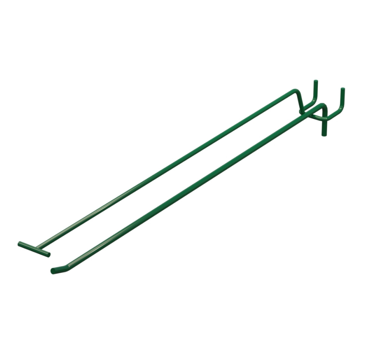 Крючок одинарный с ценникодержателем L-400 мм D-5 мм Зеленый
