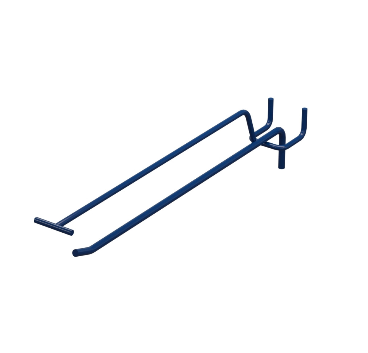 Крючок одинарный с ценникодержателем L-250 мм D-5 мм Синий