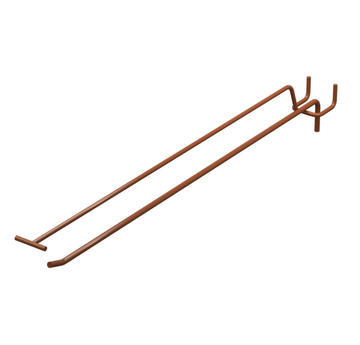 Крючок одинарный с ценникодержателем L-400 мм D-5 мм Коричневый
