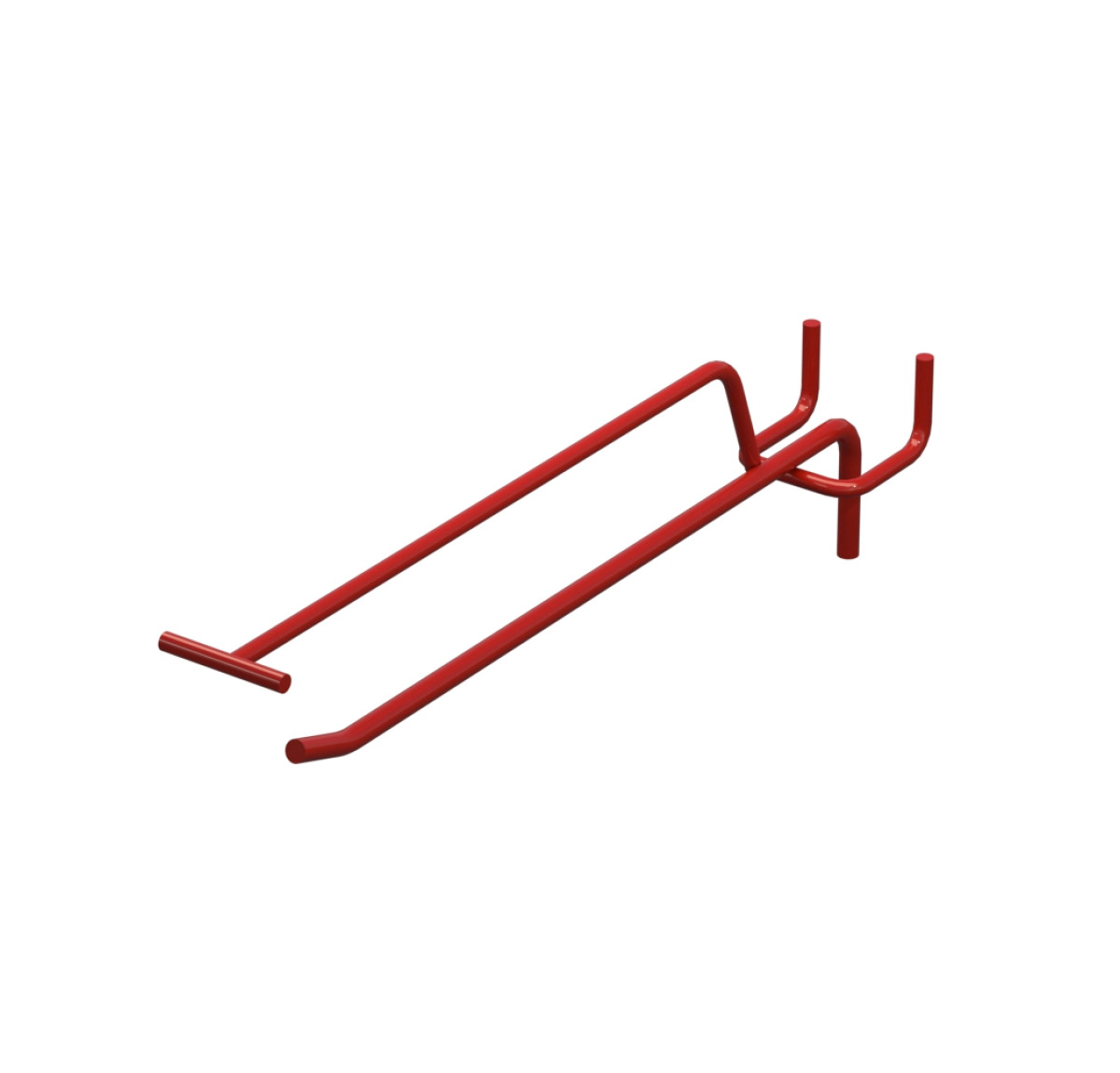 Крючок одинарный с ценникодержателем L-200 мм D-5 мм Красный