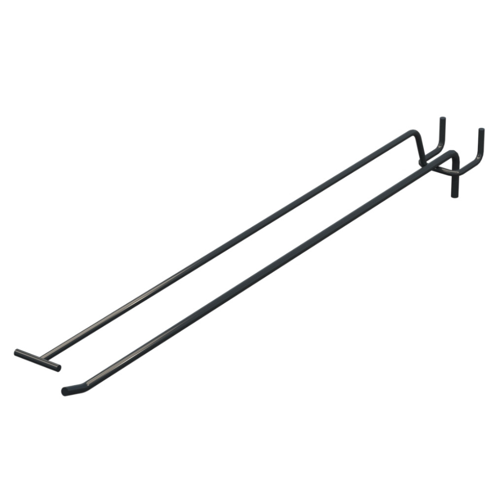 Крючок одинарный с ценникодержателем L-400 мм D-5 мм Графитовый