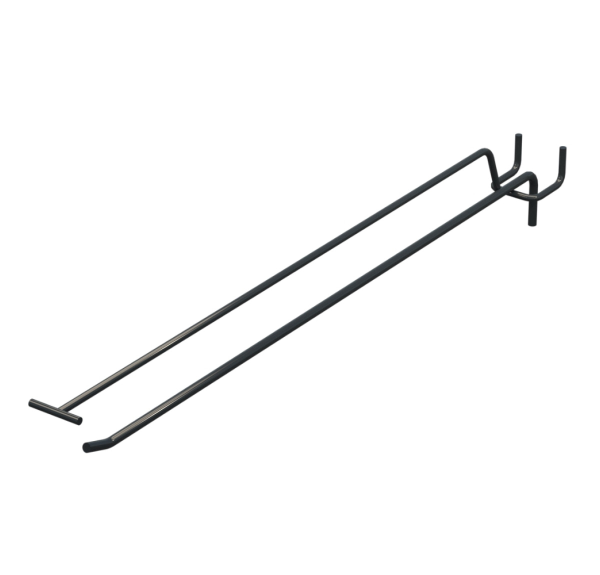 Крючок одинарный с ценникодержателем L-400 мм D-5 мм Графитовый