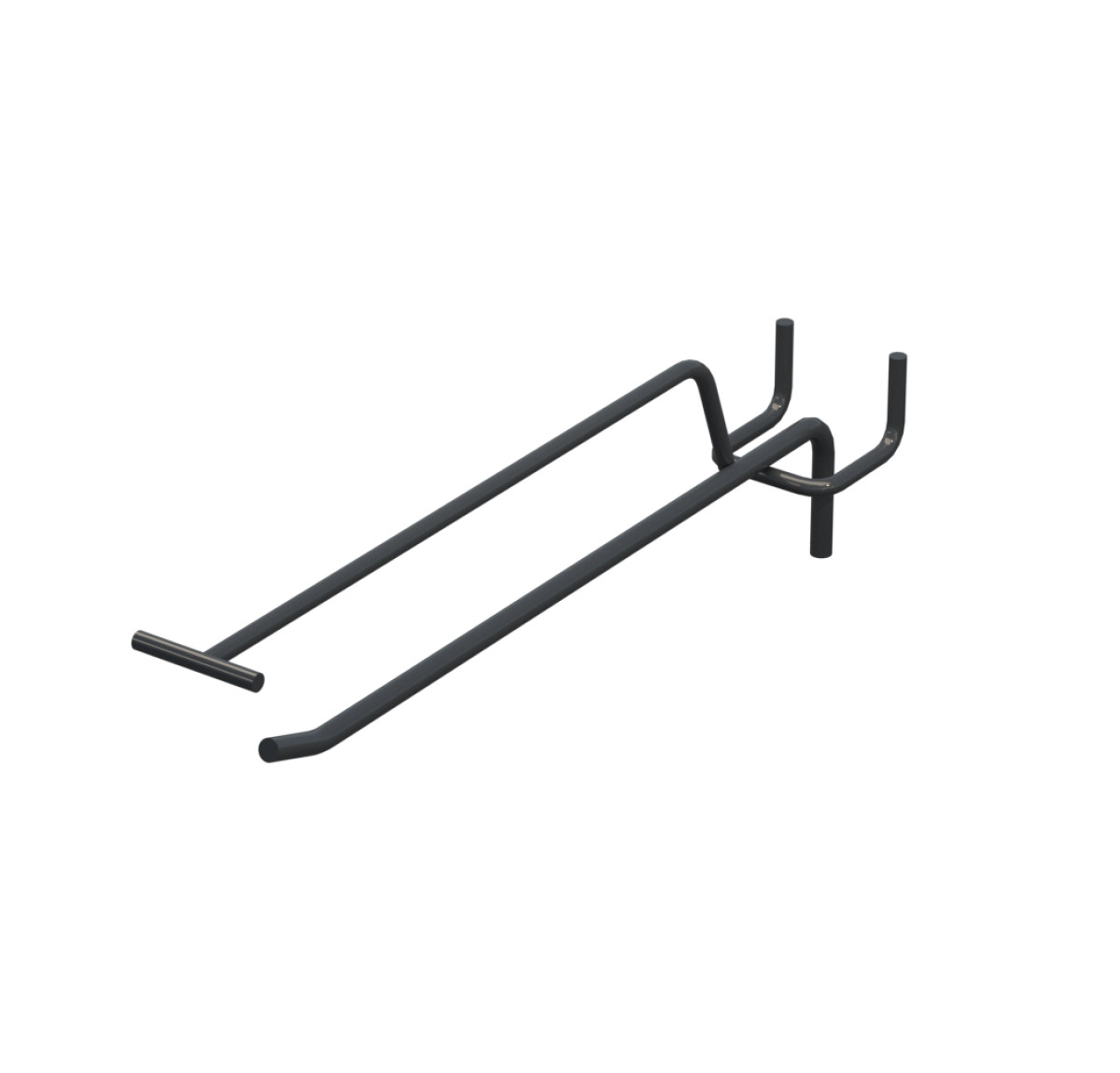 Крючок одинарный с ценникодержателем L-200 мм D-5 мм Антрацит
