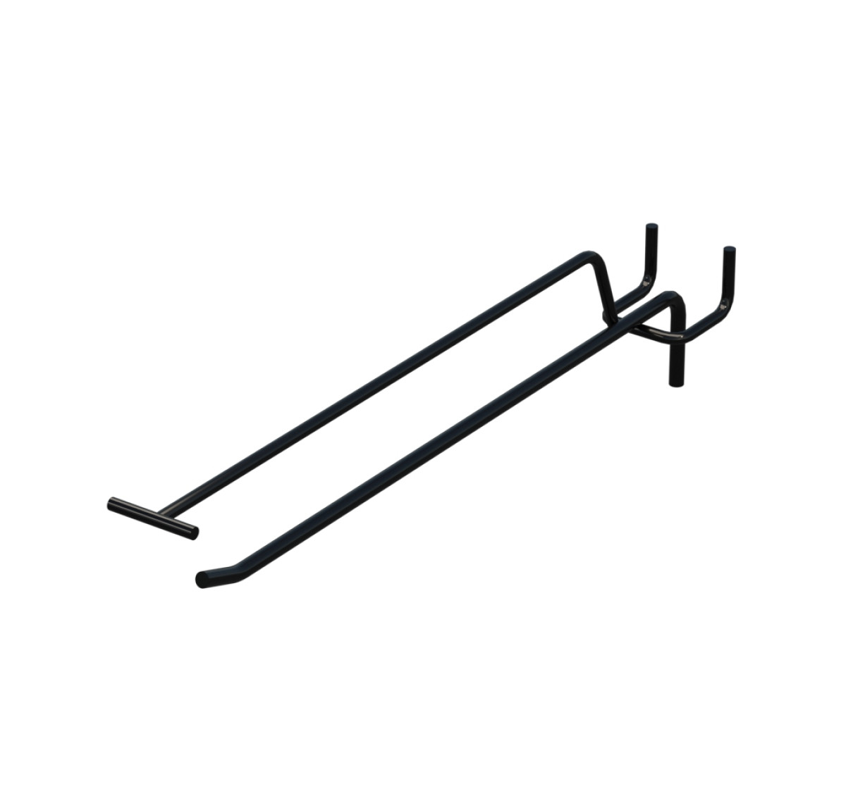 Крючок одинарный с ценникодержателем L-250 мм D-5 мм Черный