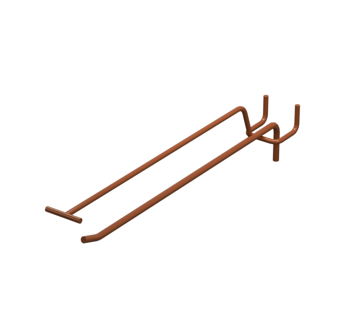 Крючок одинарный с ценникодержателем L-250 мм D-5 мм Коричневый