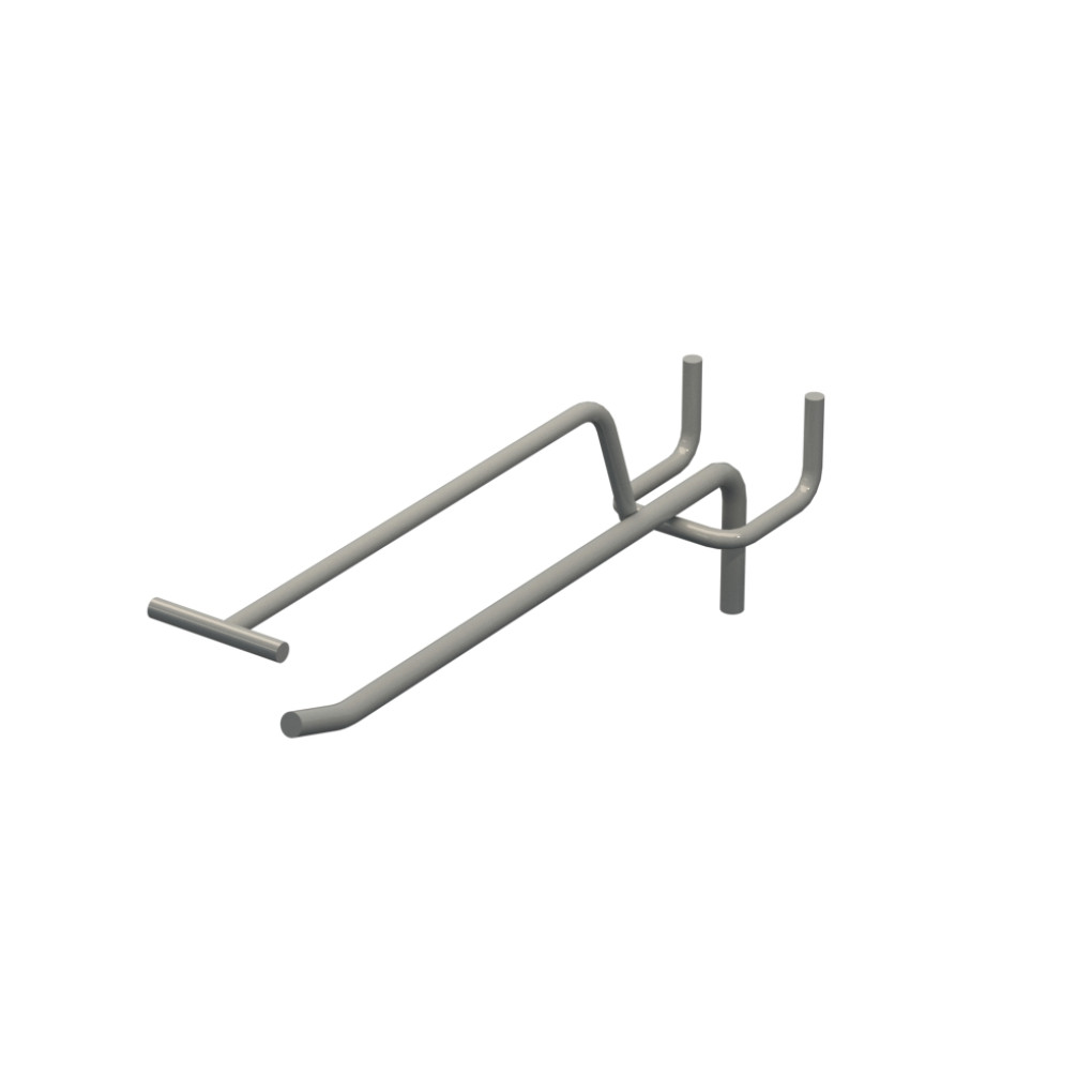 Крючок одинарный с ценникодержателем L-150 мм D-5 мм Серый