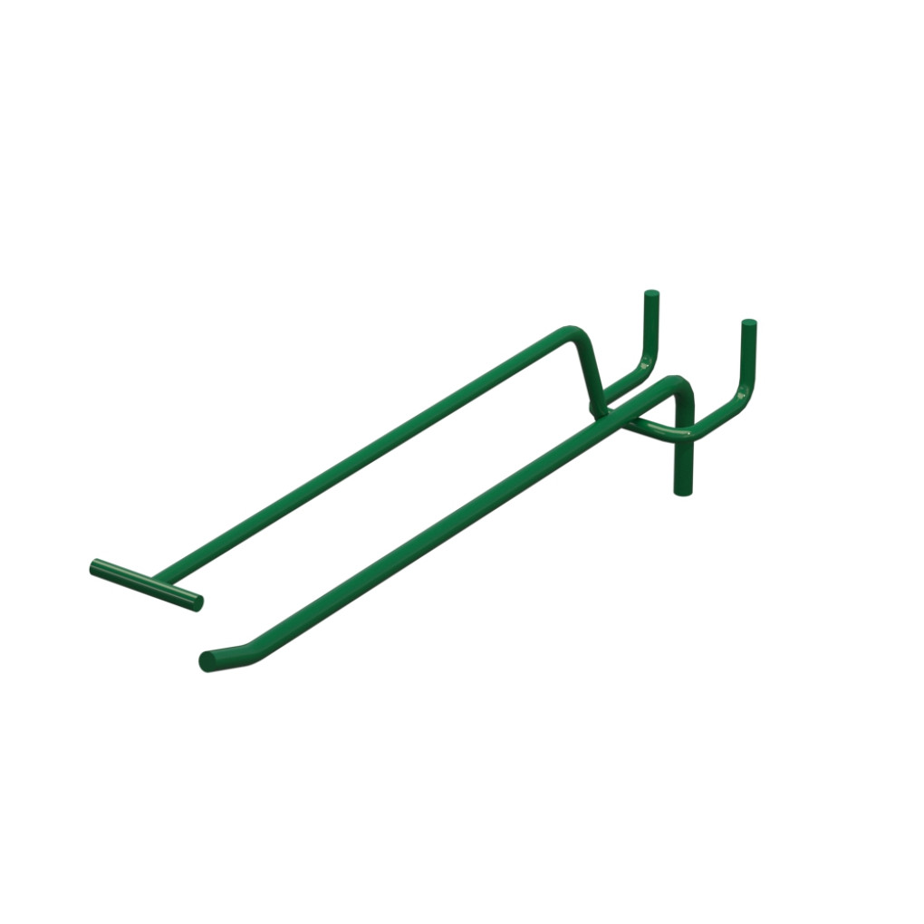 Крючок одинарный с ценникодержателем L-200 мм D-5 мм Зеленый