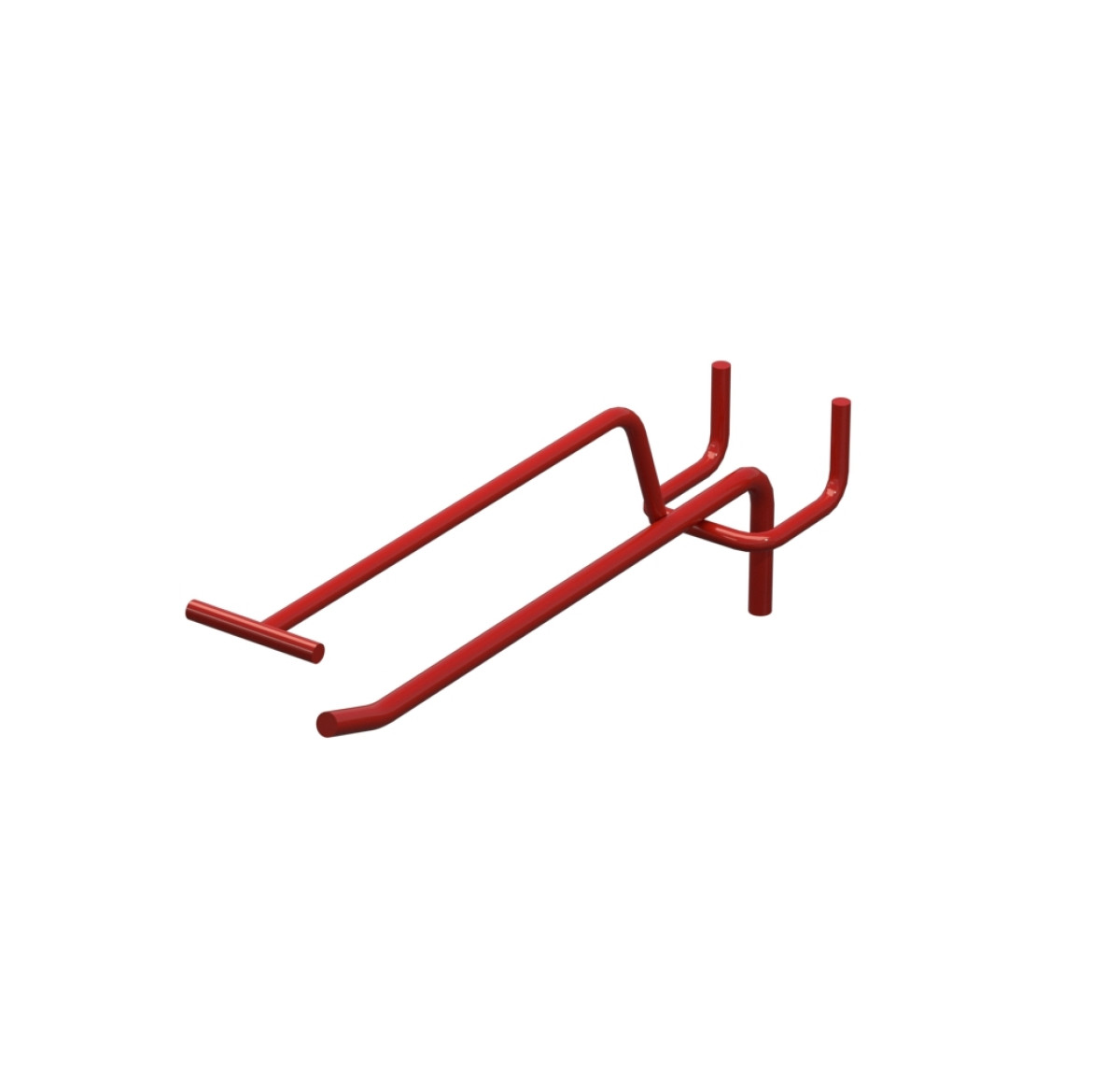 Крючок одинарный с ценникодержателем L-150 мм D-5 мм Красный