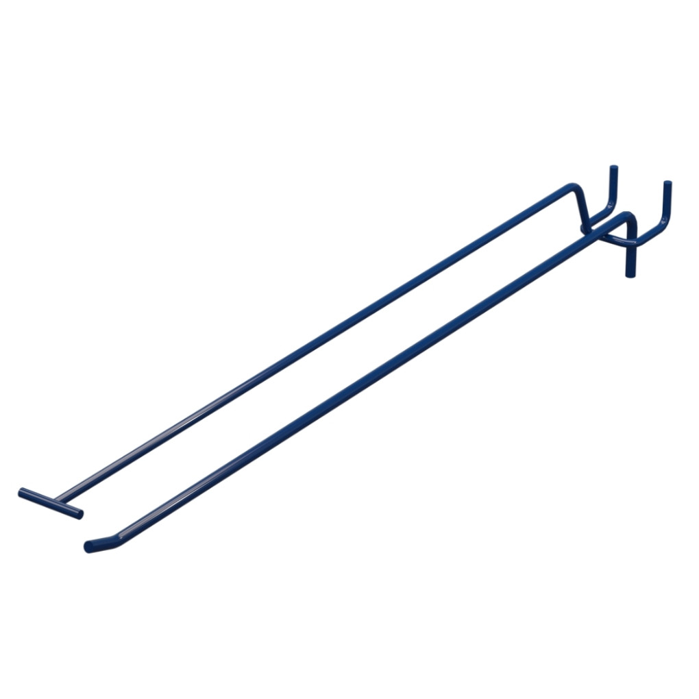 Крючок одинарный с ценникодержателем L-400 мм D-5 мм Синий