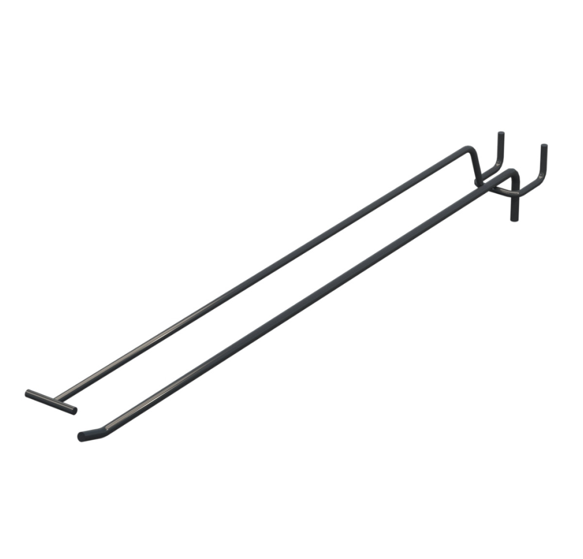 Крючок одинарный с ценникодержателем L-400 мм D-5 мм Антрацит