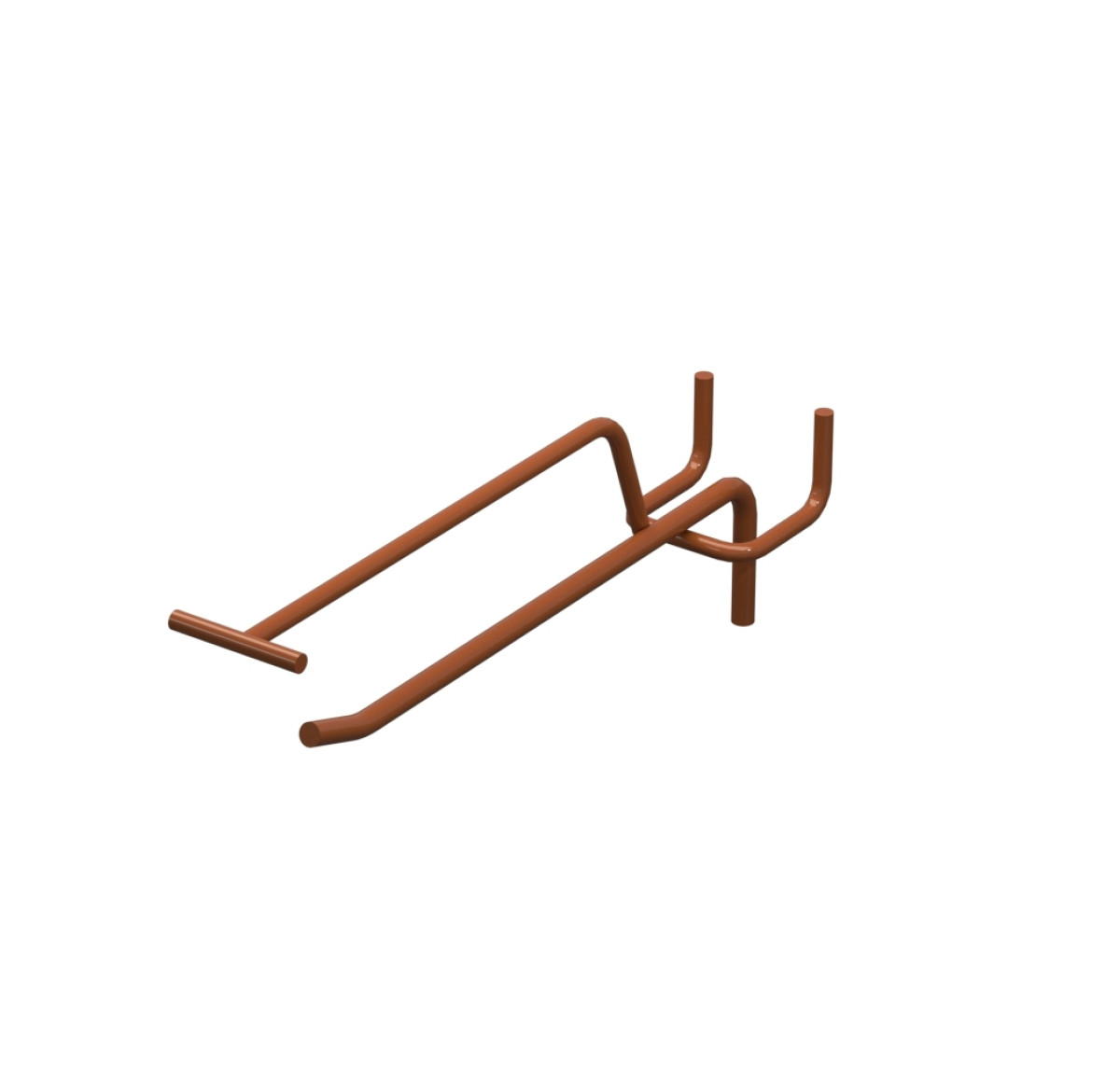 Крючок одинарный с ценникодержателем L-150 мм D-5 мм Коричневый