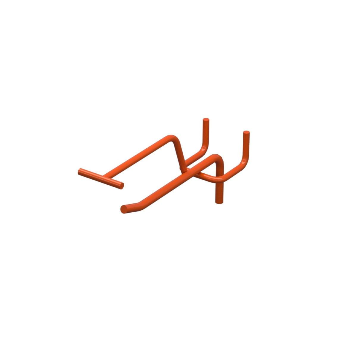 Крючок одинарный с ценникодержателем L-100 мм D-5 мм Оранжевый