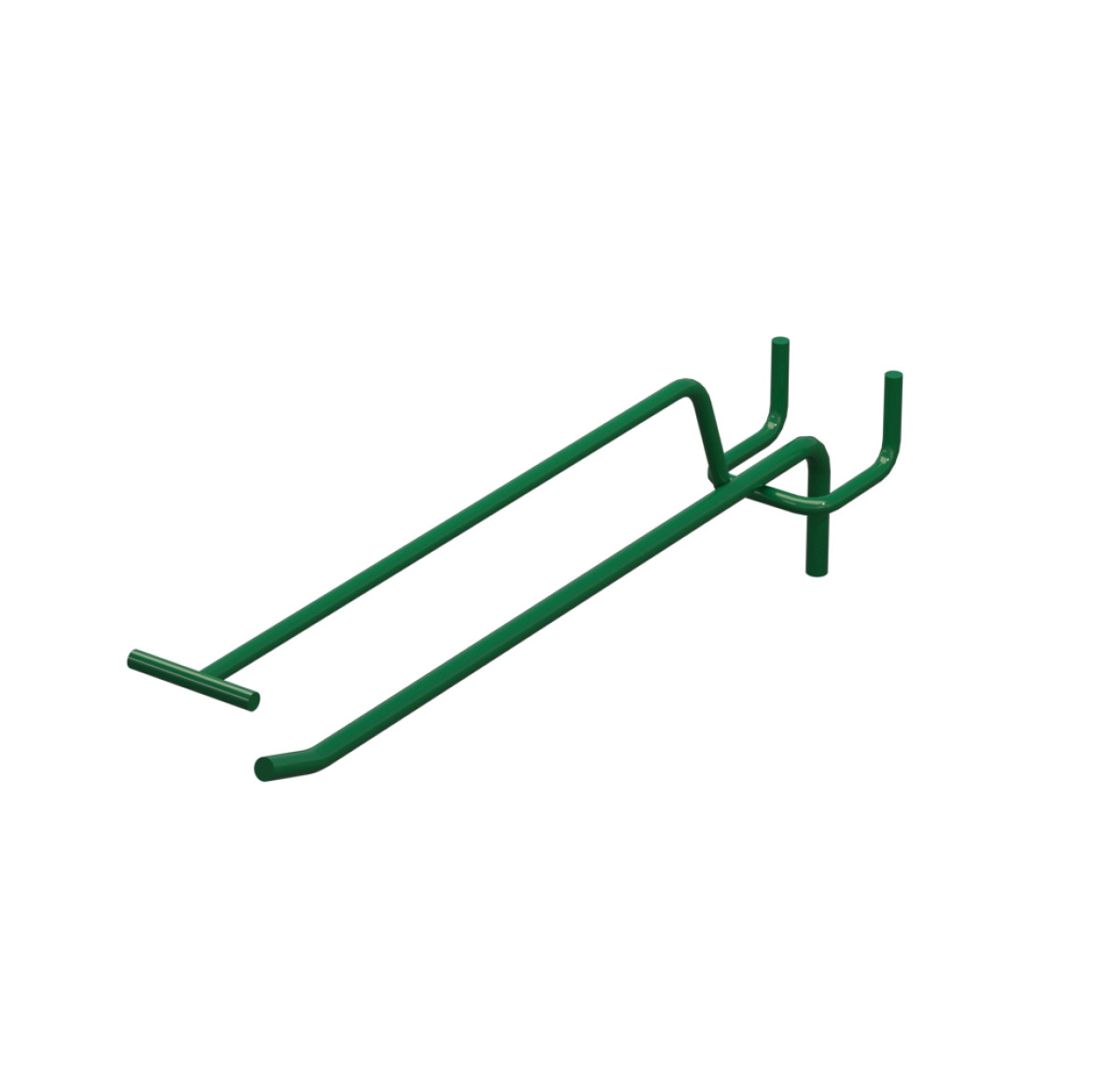 Крючок одинарный с ценникодержателем L-200 мм D-5 мм Зеленый