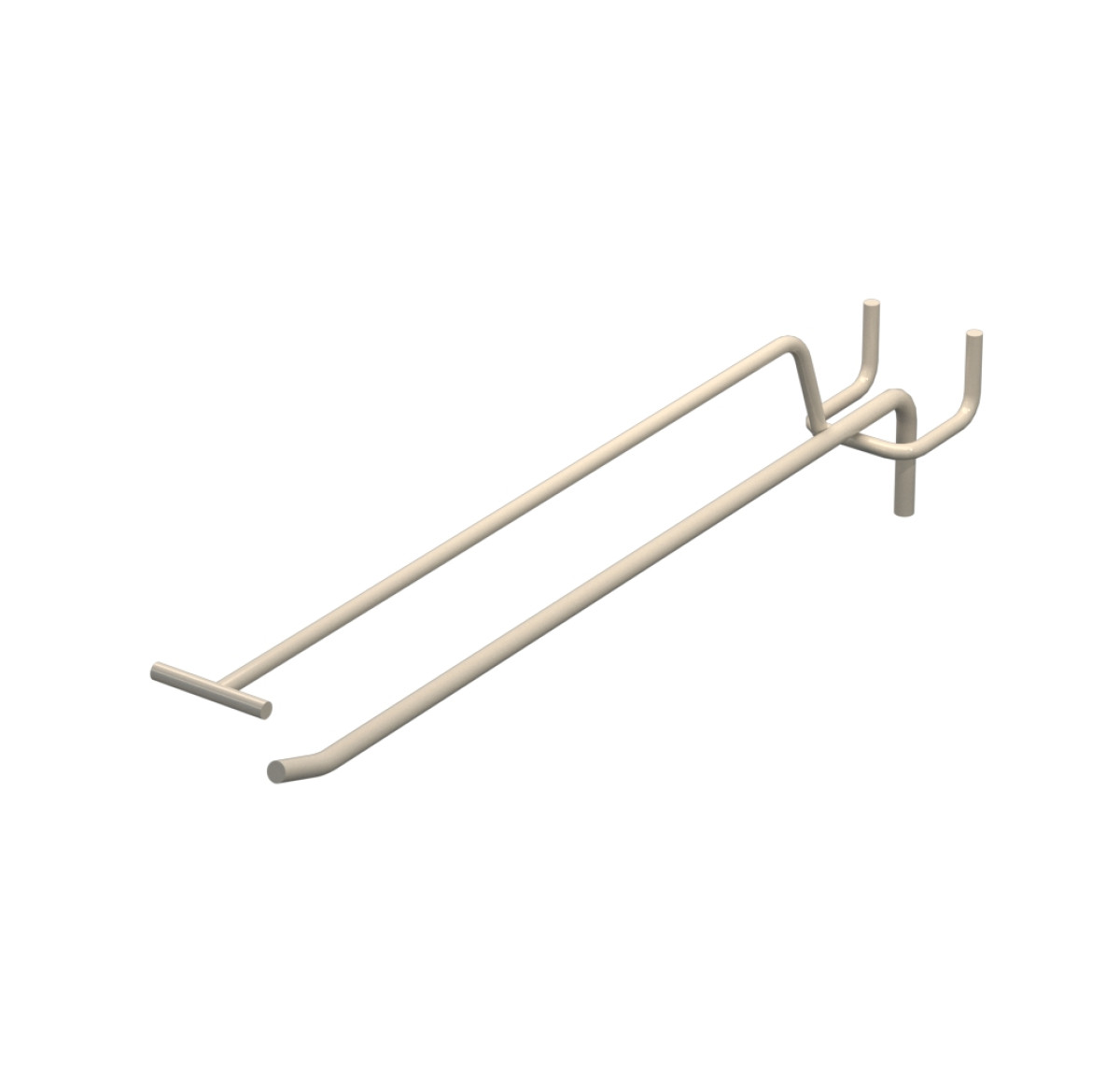 Крючок одинарный с ценникодержателем L-250 мм D-5 мм Бежевый