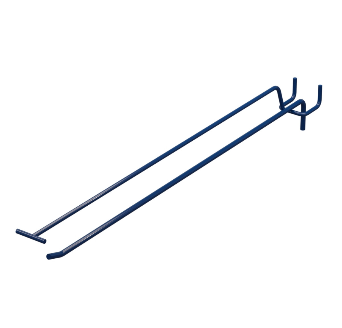 Крючок одинарный с ценникодержателем L-400 мм D-5 мм Синий