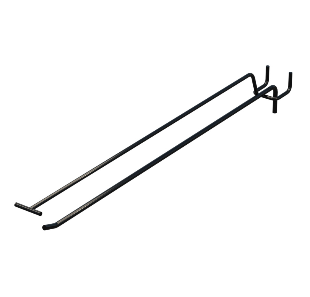 Крючок одинарный с ценникодержателем L-400 мм D-5 мм Черный